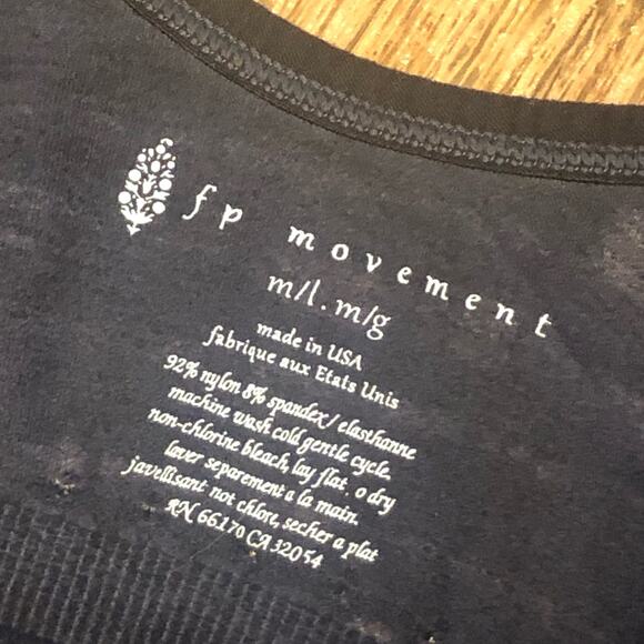 NWOT Free People Movement Black Bleach Barely There Seamless Yoga Sports Bra - Picture 15 of 15